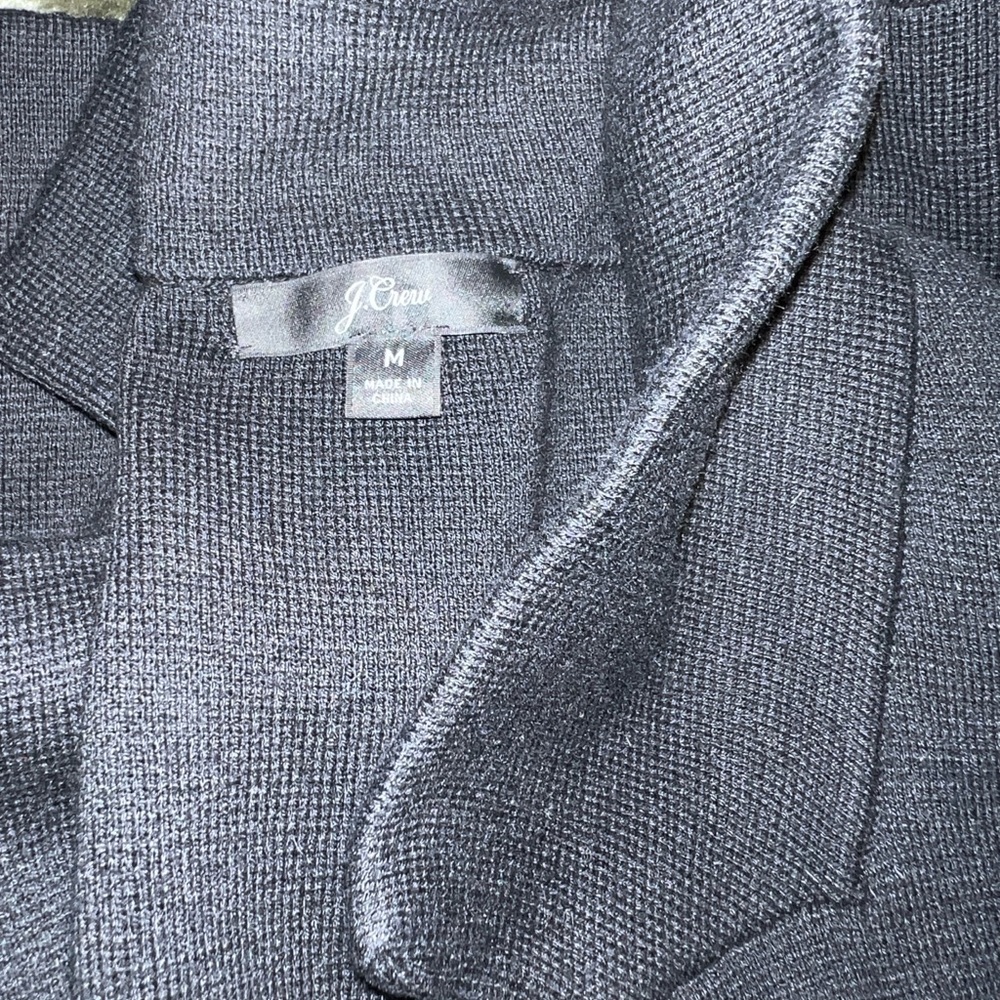 J. Crew Long Sweater Blazer with Side Slits Black Medium - Picture 4 of 5